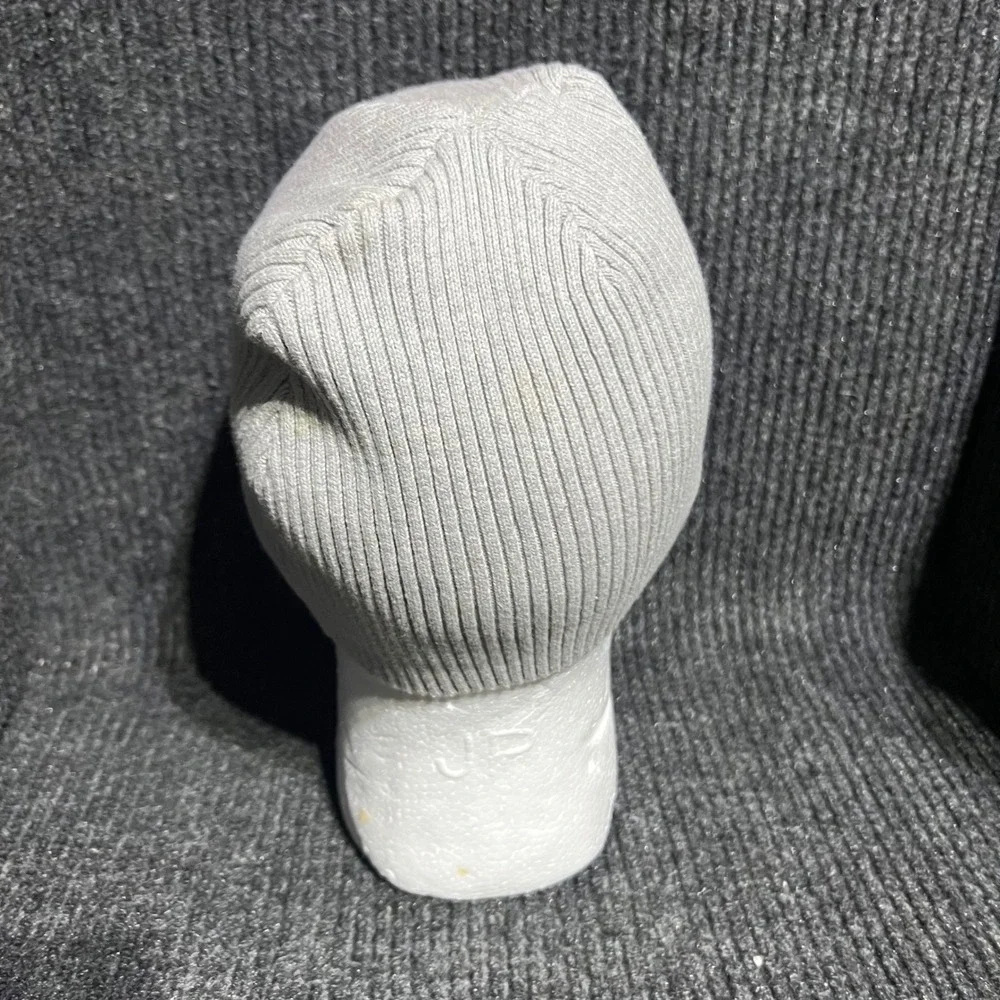 Vintage Polo Ralph Lauren Beanie Mens OS Gray RL‎ Flag Patch Ribbed Knit